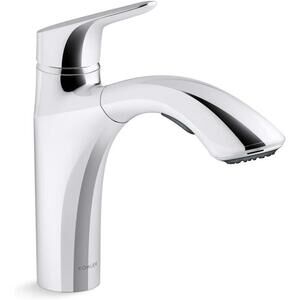 Kohler 30468-CP Rival Single Handle Pull-Out Kitchen Sink Faucet Chrome